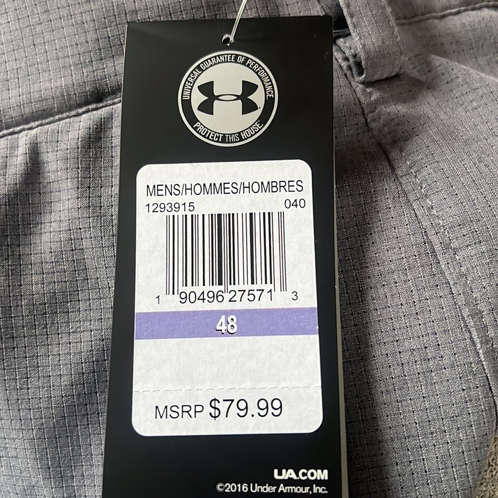 Men's Under Armour NWT Gray Golf Pants Size 48